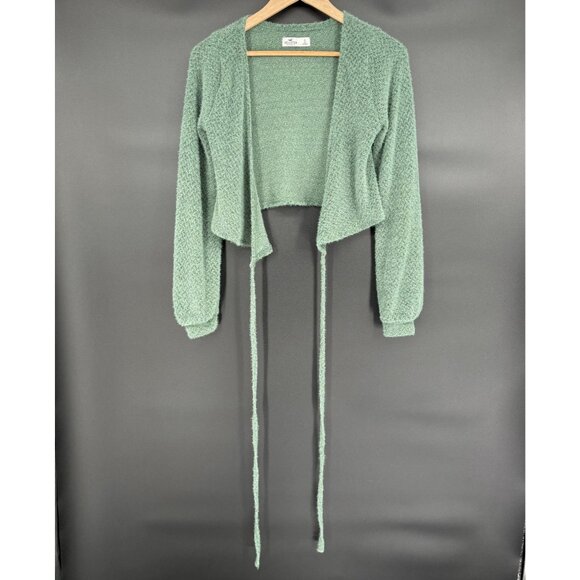 Hollister Sweaters - Hollister Women's Fuzzy Knit Ballet Wrap Cardigan Sweater S Green Balletcore